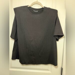 Classic Black shoulder padded T-Shirt